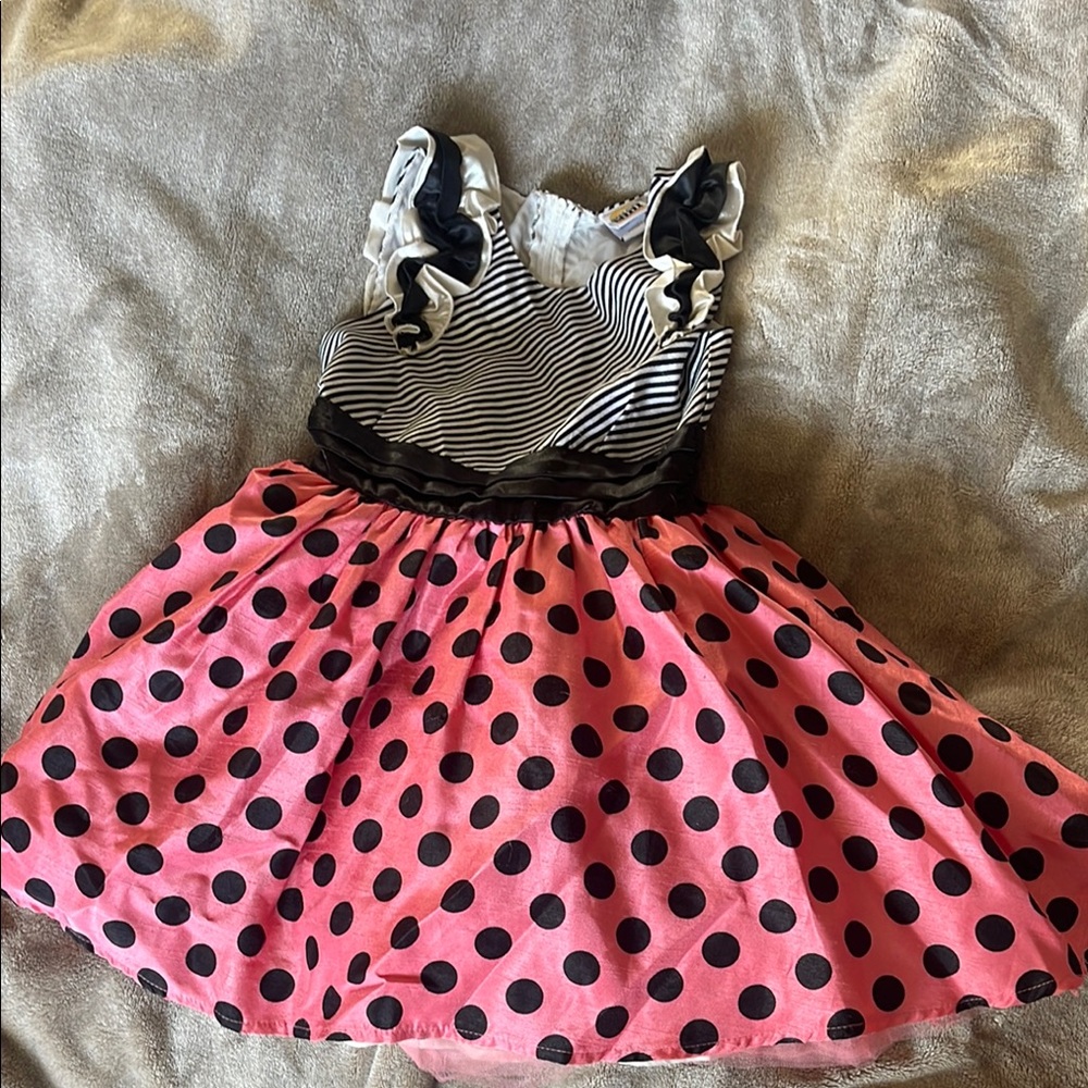 Harajuku Lovers Black and Pink Polka Dot Kids Dress